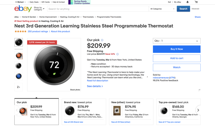 Nest Thermostat Product Page
